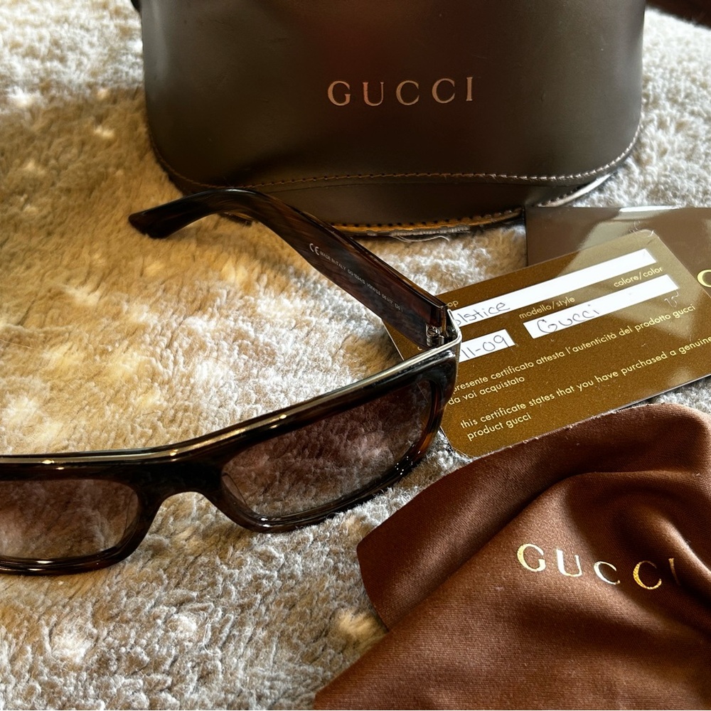 Gucci Brown Rectangular Sunglasses Accessories - image 4
